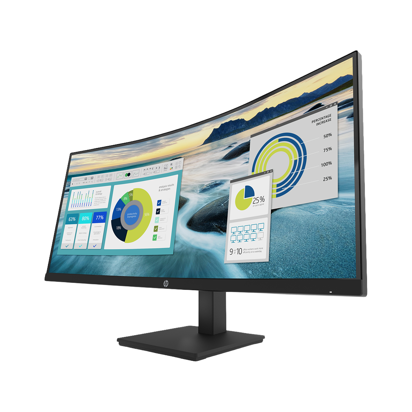 HP P34hc G4 34inch WQHD USB-C Curved Monitor Display 1xHDMI 1xDP 4xUSB 3.1