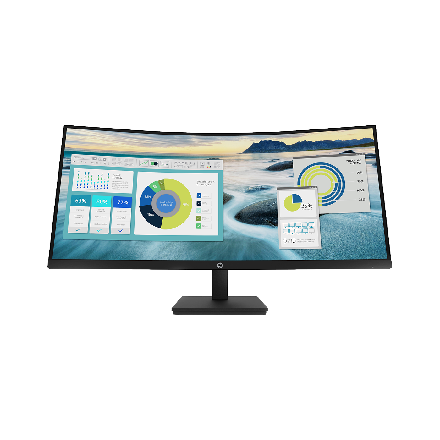 HP P34hc G4 34inch WQHD USB-C Curved Monitor Display 1xHDMI 1xDP 4xUSB 3.1