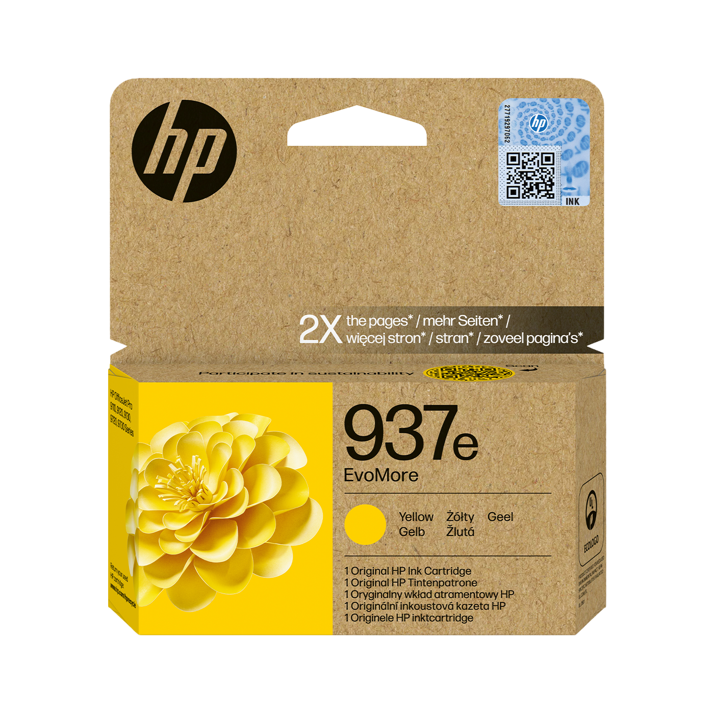 HP 937e EvoMore Yellow Original Ink Cartridge